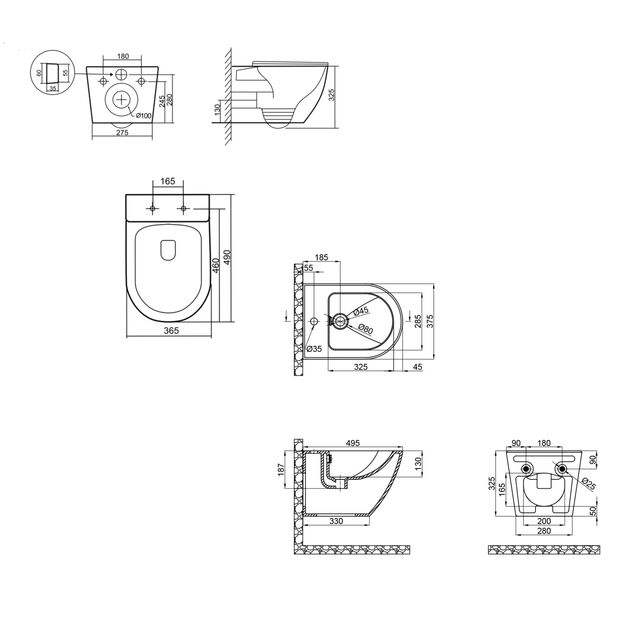 Комплект Qtap Robin Matt Black 2 в 1: унитаз подвесной Ultra Quiet + биде подвесное, фото , изображение 2 | SNABZHENIE.com.ua