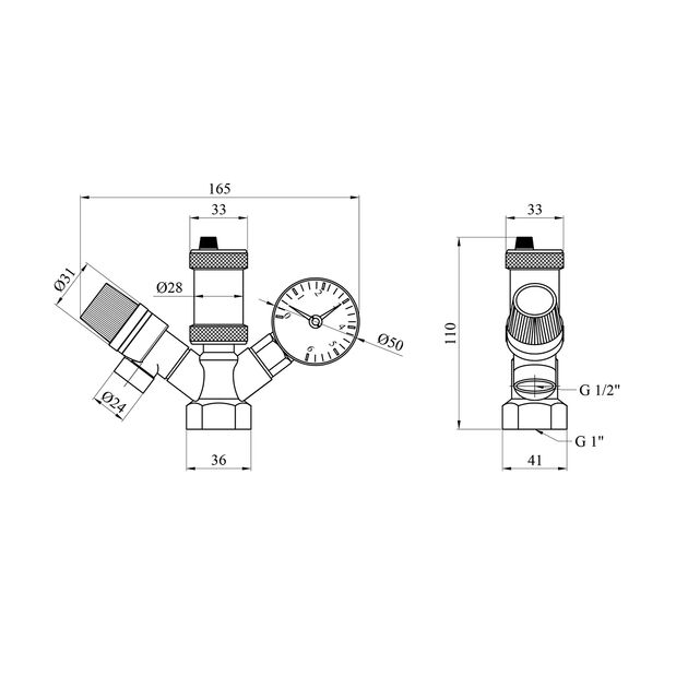 Группа безопасности Karro KR-88138 с выходами под 45° латунная, фото , изображение 2 | SNABZHENIE.com.ua