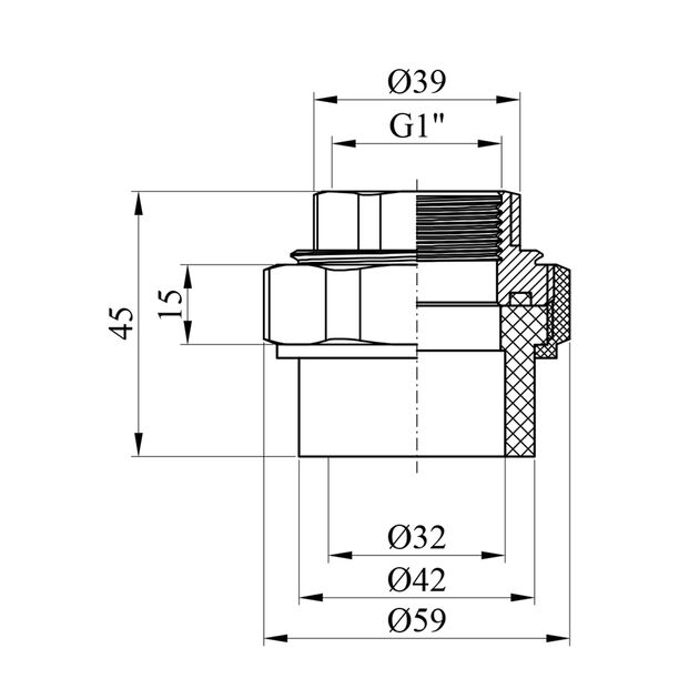 Американка PPR GrandiTherm 32х1 РВ, фото , зображення 2 | SNABZHENIE.com.ua