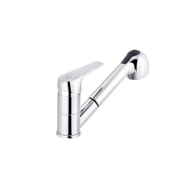 Змішувач для кухні з висувним виливом Kroner KRM Odra - C030-T, фото , зображення 3 | SNABZHENIE.com.ua