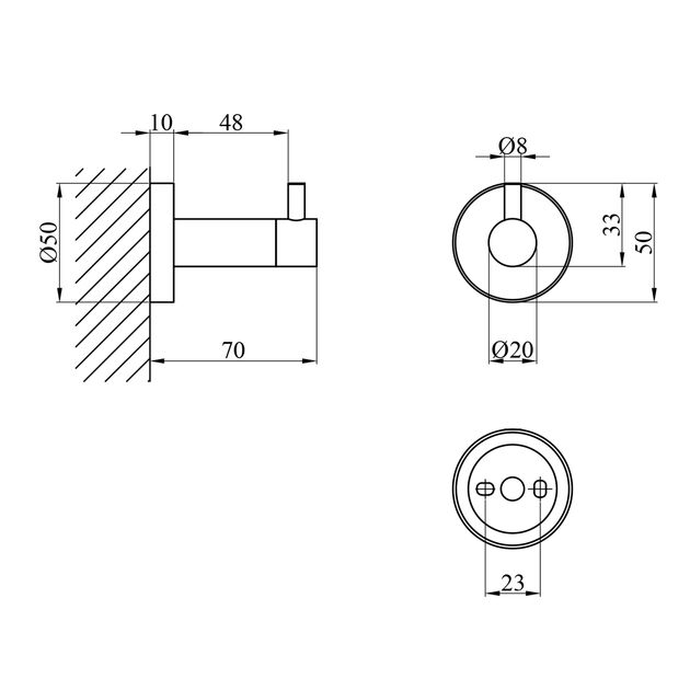 Крючок для ванной Kroner KRP из нержавеющей стали классический, фото , изображение 2 | SNABZHENIE.com.ua