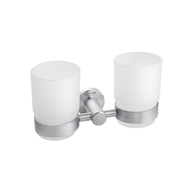 Стакан подвійний для ванної кімнати Kroner KRP Edelstahl Klassisch - ESG3708, фото  | SNABZHENIE.com.ua