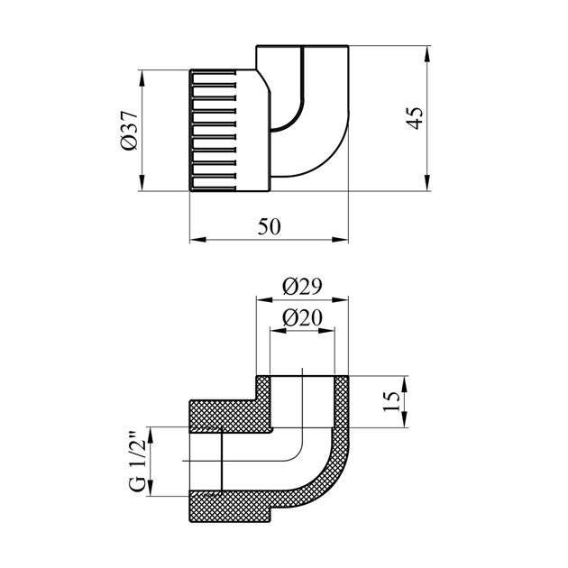 Колено PPR Rozma 20х1/2'' РВ, фото , изображение 2 | SNABZHENIE.com.ua