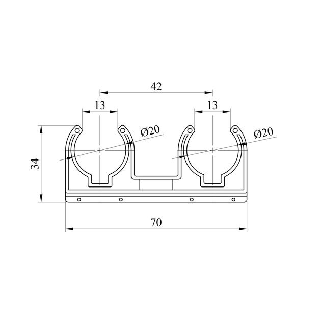 Кріплення для труб подвійне PPR Rozma 20 мм, фото , зображення 2 | SNABZHENIE.com.ua