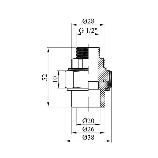 Американка PPR Rozma 20х1/2" РН, фото , изображение 2 | SNABZHENIE.com.ua