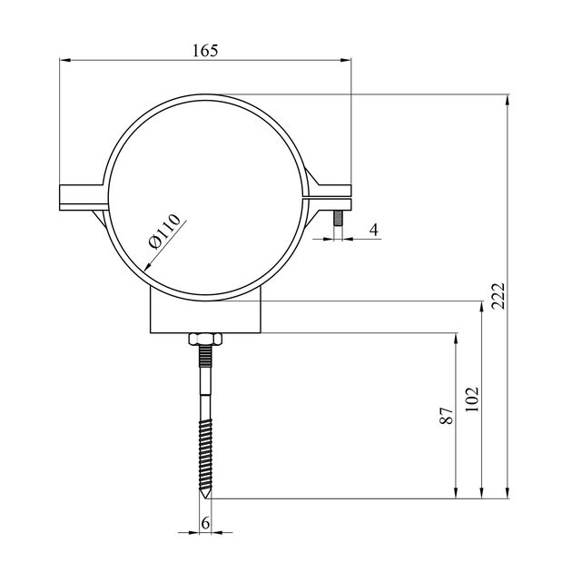 Хомут для кріплення труб Rozma 110 мм, фото , зображення 2 | SNABZHENIE.com.ua