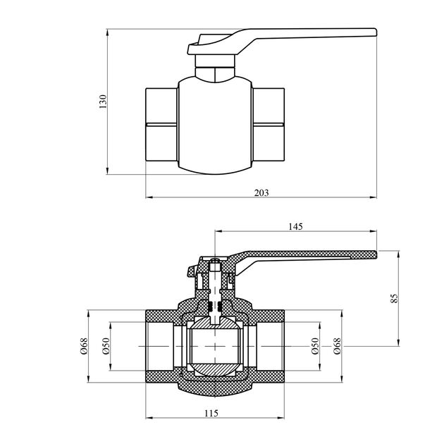 Кран шаровий PPR Rozma 50 мм, фото , зображення 2 | SNABZHENIE.com.ua