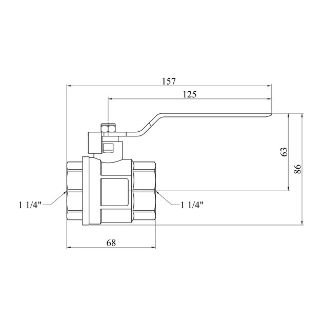 Кран шаровий Karro Standart 1 1/4 ВВ PN30 ручка, никельований, фото , зображення 2 | SNABZHENIE.com.ua