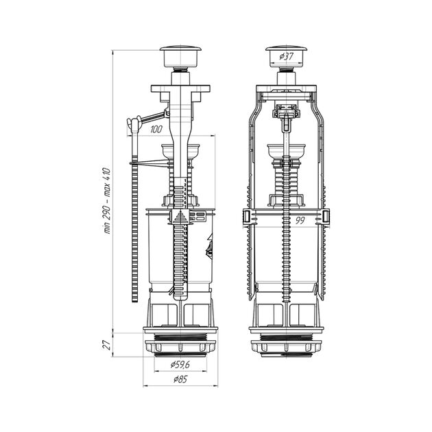 Наливной клапан для бачка унитаза ANIplast WC7030MEU, фото , изображение 2 | SNABZHENIE.com.ua