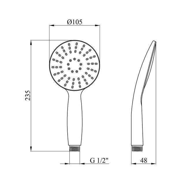 Лейка для ручного душа Kroner KRM - C720, фото , зображення 2 | SNABZHENIE.com.ua