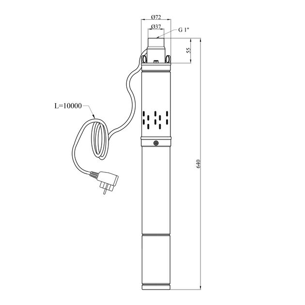 Глубинный насос Forwater 3S QGD1,2-50-0,37 кВт с конденсатором, фото , изображение 2 | SNABZHENIE.com.ua
