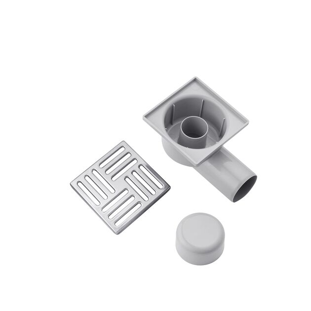 Трап ANIplast з горизонтальним випуском 50 мм, з нержавіючою решіткою 15х15 см TA5112EU, фото , зображення 3 | SNABZHENIE.com.ua