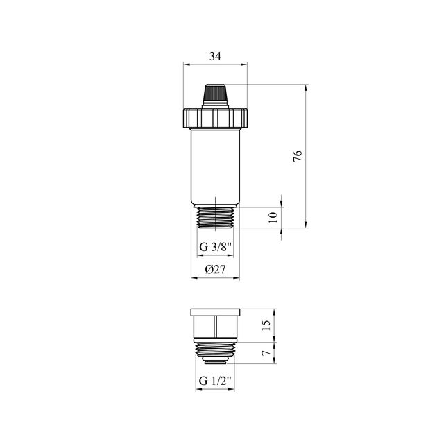 Автоотводчик воздуха прямой Karro 1/2 KR-518 латунный, фото , изображение 2 | SNABZHENIE.com.ua