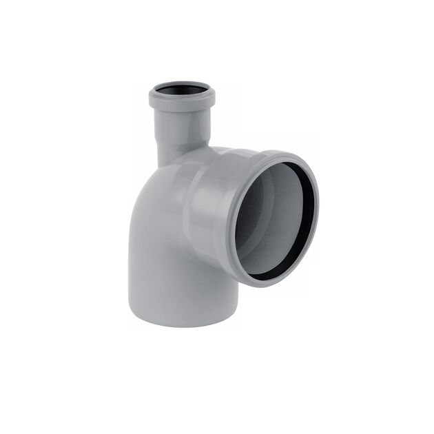 Колено Rozma 110х90° с отводом 50 мм для внутренней канализации, фото  | SNABZHENIE.com.ua