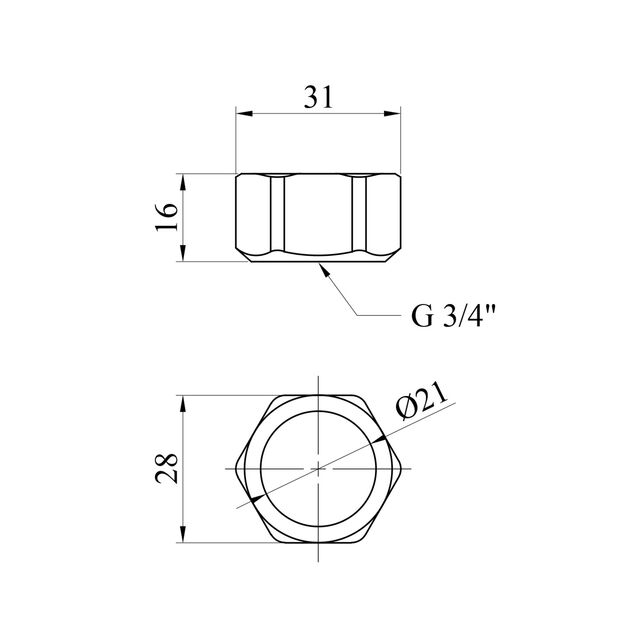 Гайка для смесителя настенного Kroner KRM - C929, фото , изображение 2 | SNABZHENIE.com.ua