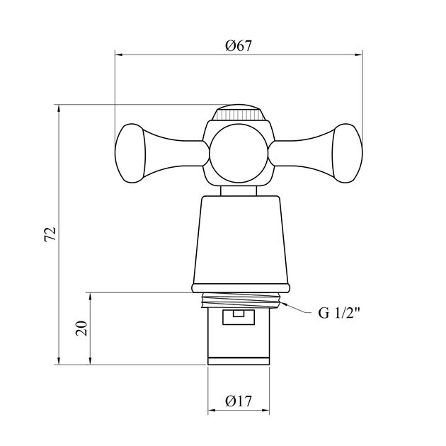Ручка з кран-буксою для змішувача Kroner KRM - C985 (пара), фото , зображення 2 | SNABZHENIE.com.ua