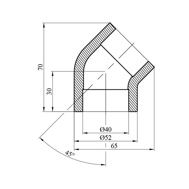 Колено 45° PPR Rozma 40 мм, фото , зображення 2 | SNABZHENIE.com.ua