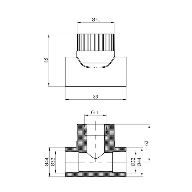 Тройник PPR Rozma 32x1 РВ, фото , зображення 2 | SNABZHENIE.com.ua