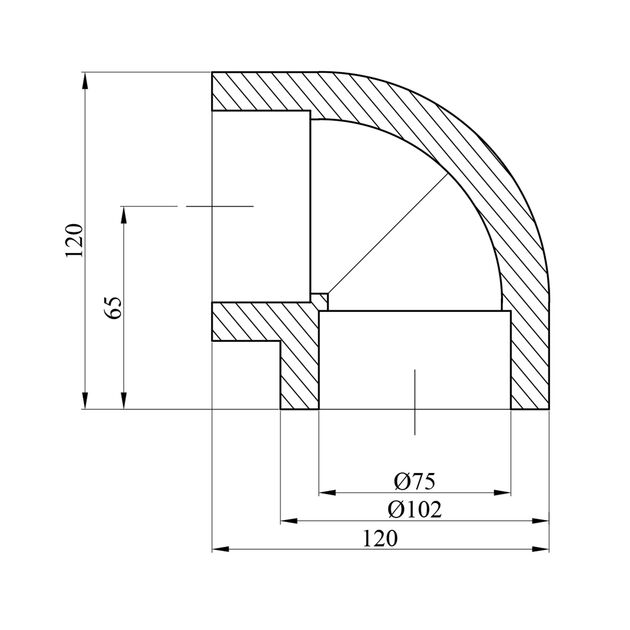 Колено 90° PPR Rozma 75 мм, фото , изображение 2 | SNABZHENIE.com.ua