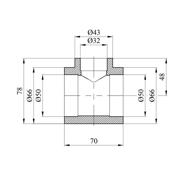 Тройник перехідний PPR Rozma 50х32х50 мм, фото , зображення 2 | SNABZHENIE.com.ua