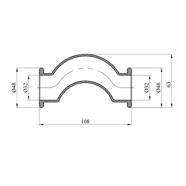 Обвод короткий PPR Rozma 32 мм, фото , изображение 2 | SNABZHENIE.com.ua