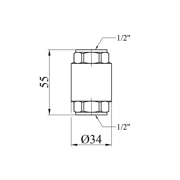 Обратний клапан Karro 1/2 ВВ з латунним штоком KR-6120, фото , зображення 2 | SNABZHENIE.com.ua