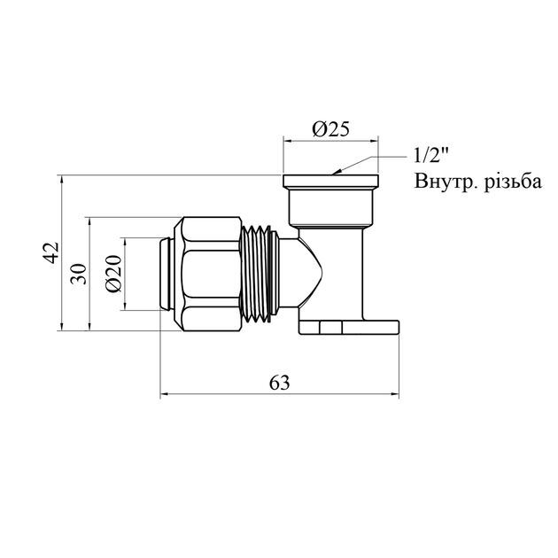 Коліно настінне металлопластикове Karro 20x1/2 РВ KR-0821 нікельоване, фото , зображення 2 | SNABZHENIE.com.ua