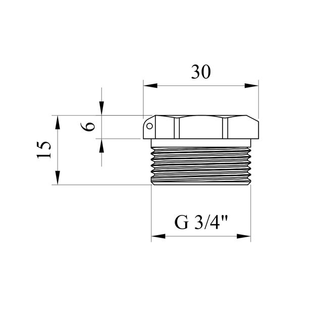 Заглушка STA 3/4 РН латунна, фото , зображення 2 | SNABZHENIE.com.ua