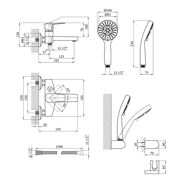 Змішувач для ванни Kroner KRP Enzo - C060, фото , зображення 2 | SNABZHENIE.com.ua