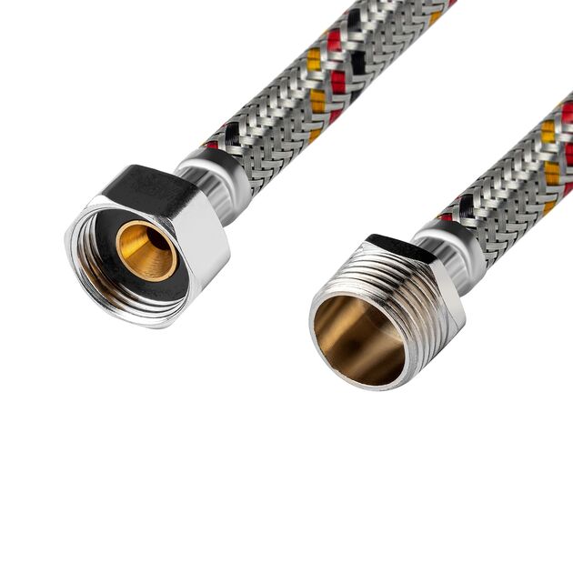 Гибкая подводка для подключения воды Kroner KRP 1/2" ВН 100 см в оплетке из нержавеющей стали, фото , зображення 3 | SNABZHENIE.com.ua