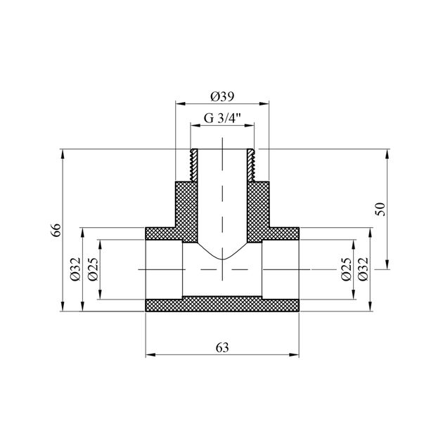 Тройник PPR Baux 25х3/4 РН, фото , зображення 2 | SNABZHENIE.com.ua