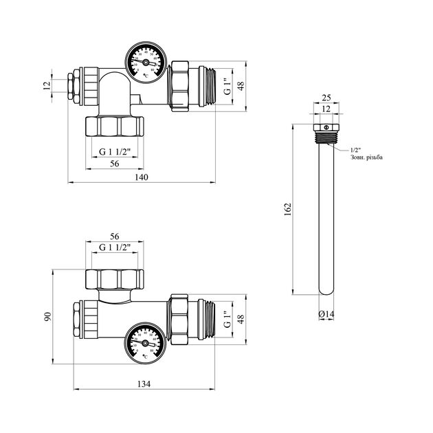 Коннектор для підключення циркуляційного насоса Karro 1 ВН нікельований KR-88148, фото , зображення 2 | SNABZHENIE.com.ua
