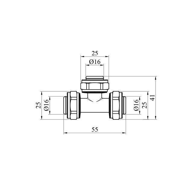 Тройник металопластиковий STA (DN) 16х16х16, фото , зображення 2 | SNABZHENIE.com.ua