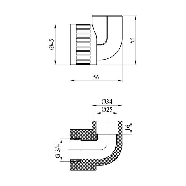 Колено PPR GrandiTherm 25х3/4 РВ, фото , зображення 2 | SNABZHENIE.com.ua