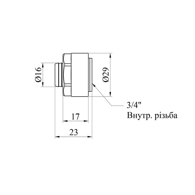 Евроконус Karro 16х3/4 ВВ никелированный KR-1036, фото , изображение 2 | SNABZHENIE.com.ua