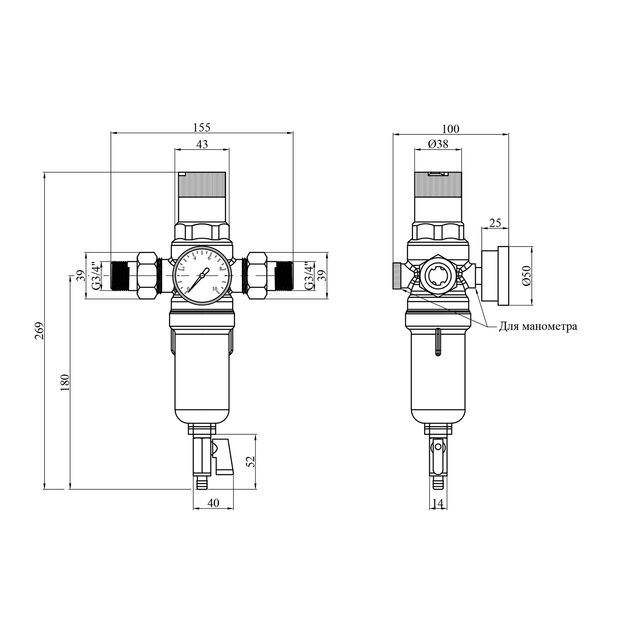 Фильтр самоочищающийся с редуктором давления Karro 3/4 KR-8800, фото , изображение 2 | SNABZHENIE.com.ua