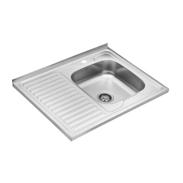 Мойка кухонная накладная Kroner KRP Dekor - 6080R (0,6 мм), фото , изображение 3 | SNABZHENIE.com.ua