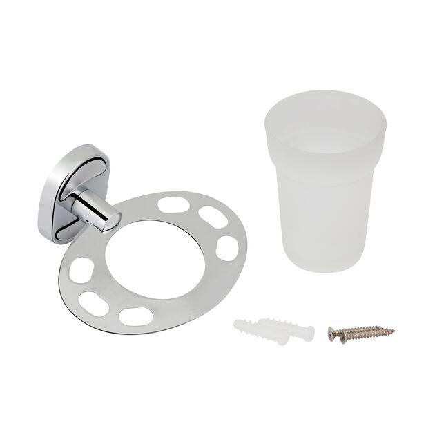 Стакан для ванной Kroner KRM Elbe с держателем зубных щеток, фото , изображение 3 | SNABZHENIE.com.ua