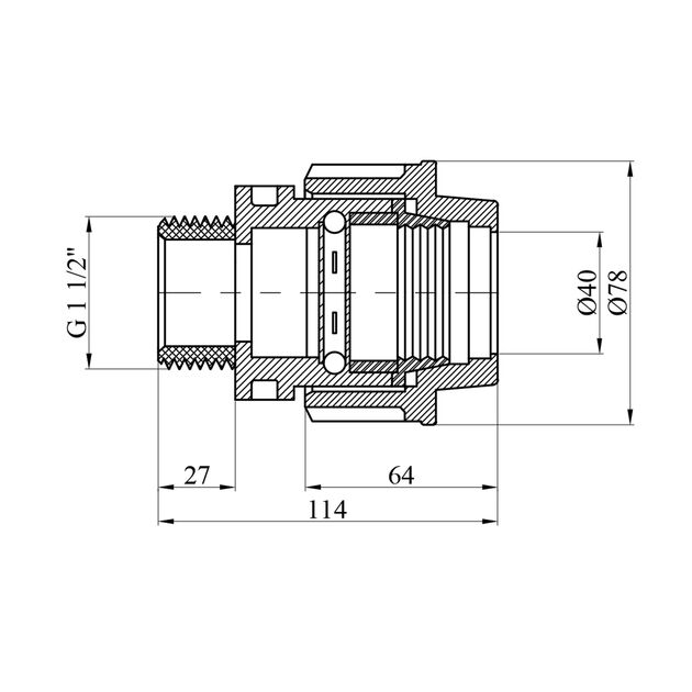 Муфта ПЭ Rozma 40х1 1/2 РН, фото , изображение 2 | SNABZHENIE.com.ua