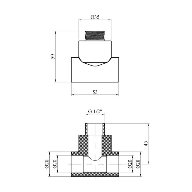 Тройник PPR Baux 20х1/2 РН, фото , зображення 2 | SNABZHENIE.com.ua