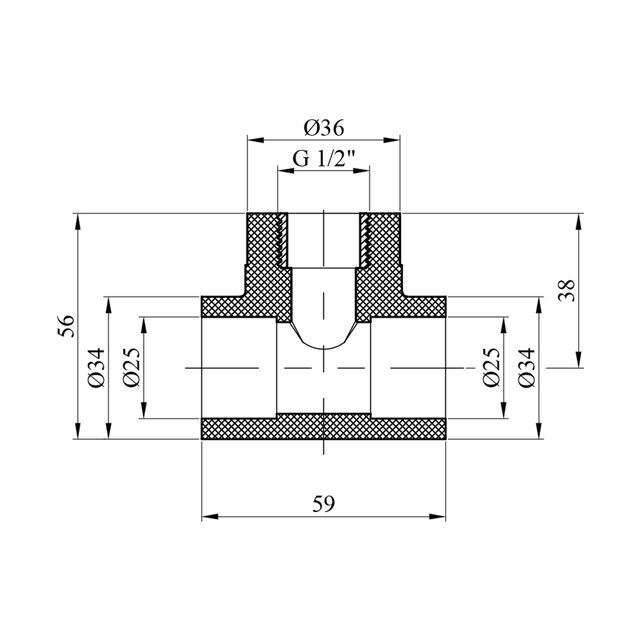 Тройник PPR GrandiTherm 25х1/2 РВ, фото , зображення 2 | SNABZHENIE.com.ua