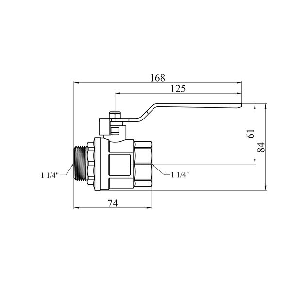 Кран шаровой 1 1/4 ВН PN30 с синей ручкой, фото , изображение 2 | SNABZHENIE.com.ua