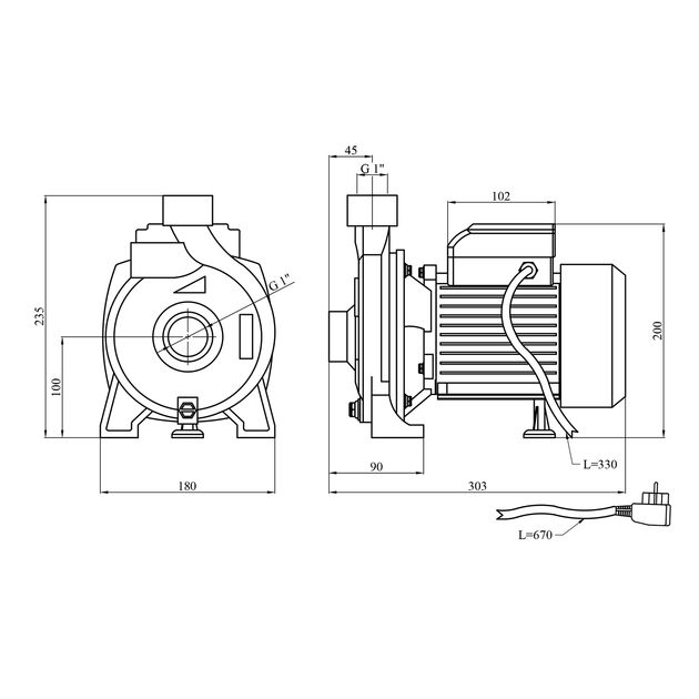 Насос поверхностный Forwater CPM 180, 1,5 кВт, фото , изображение 2 | SNABZHENIE.com.ua