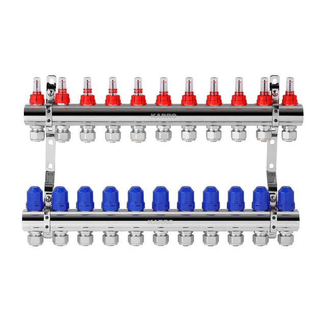 Коллектор Karro 11 выходов с евроконусами, хромированный KR-20160, фото , изображение 3 | SNABZHENIE.com.ua