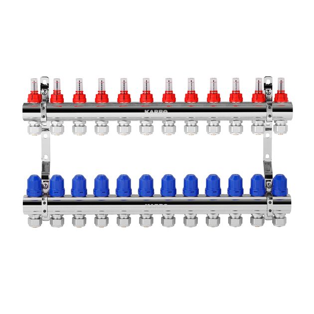Коллектор Karro хромированный 12 выходов с евроконусами KR-20160, фото , изображение 3 | SNABZHENIE.com.ua