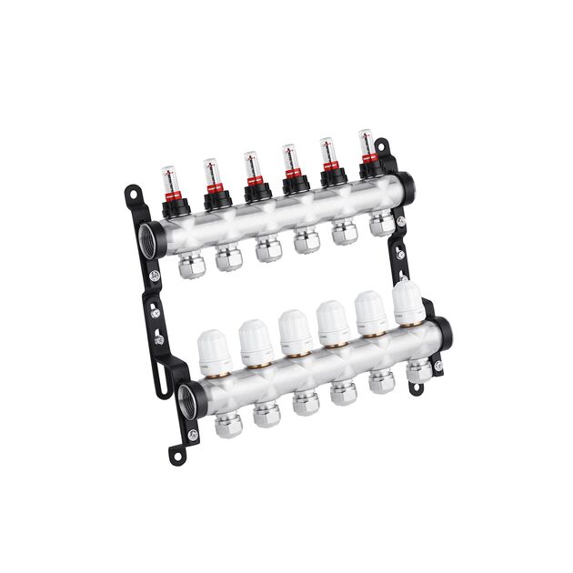 Коллектор STA Classic 6 выходов G1 с евроконусами, нержавейка, фото  | SNABZHENIE.com.ua