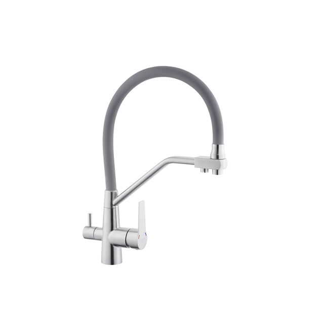 Змішувач для кухні з підключенням до фільтра Kroner KRP Edelstahl Klassisch - ESG03817GRA, фото  | SNABZHENIE.com.ua