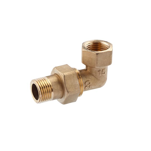 Сгон-американка куточкова посилена LexLine 1/2 ВН латунна УК0802-В, фото  | SNABZHENIE.com.ua