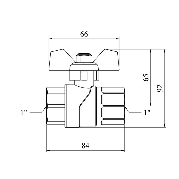 Кран шаровой Karro Perfect 1 ВВ PN40, никелированный, бабочка, фото , изображение 2 | SNABZHENIE.com.ua