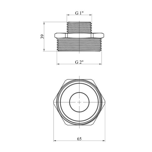 Переходной ниппель LexLine 2х1 НН никелированный НК0523-Вн, фото , изображение 2 | SNABZHENIE.com.ua